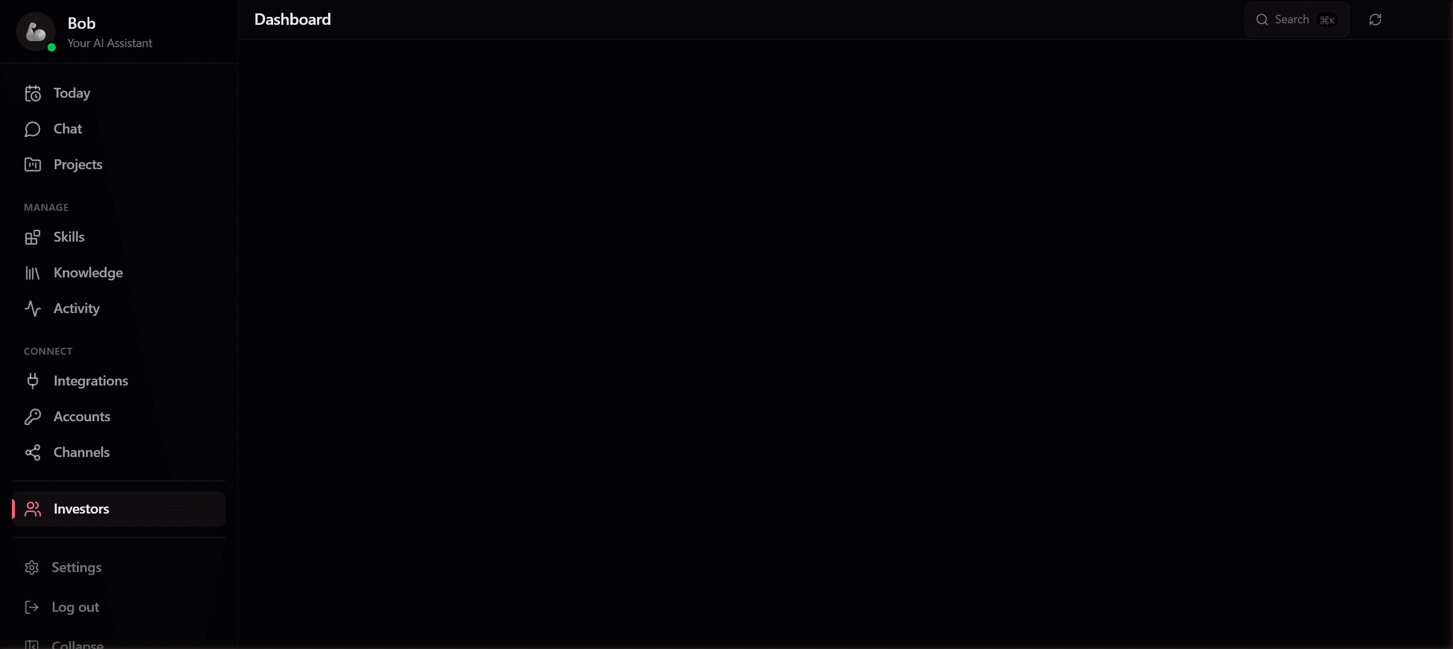 Investor Intelligence screenshot from the Capable dashboard